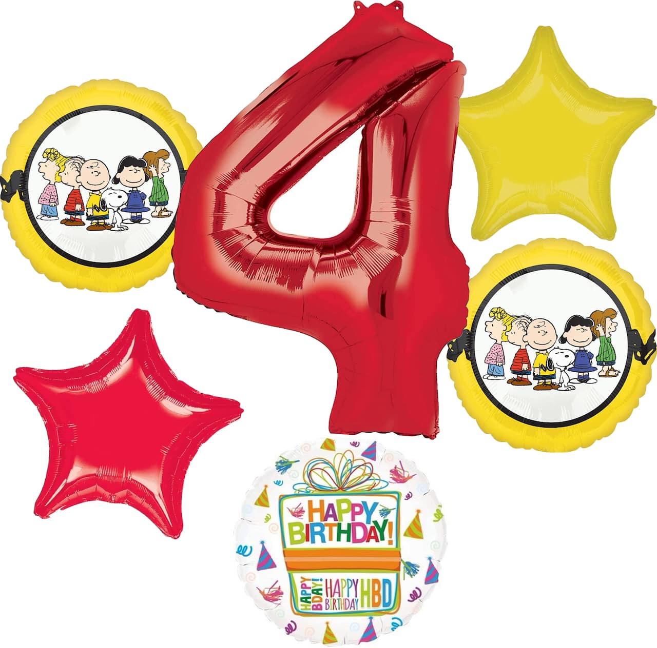 Peanuts® Birthday 6-Piece Foil Balloon Bouquet
